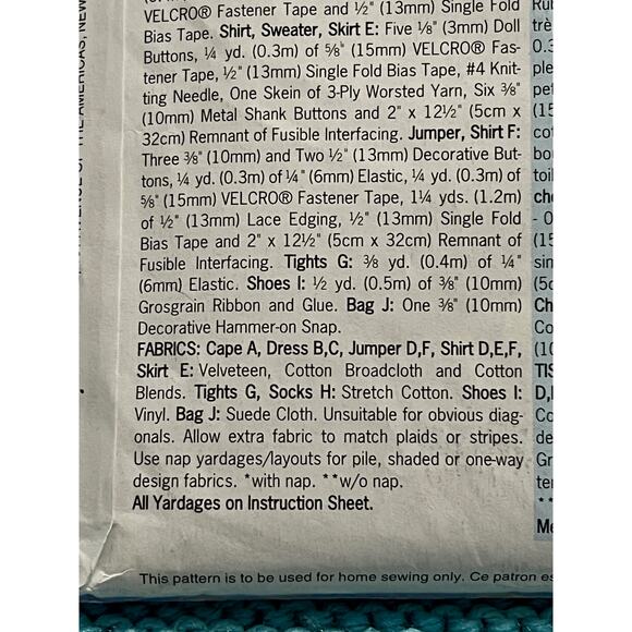 Butterick Sewing pattern 5110 18" doll clothes - Picture 6 of 9